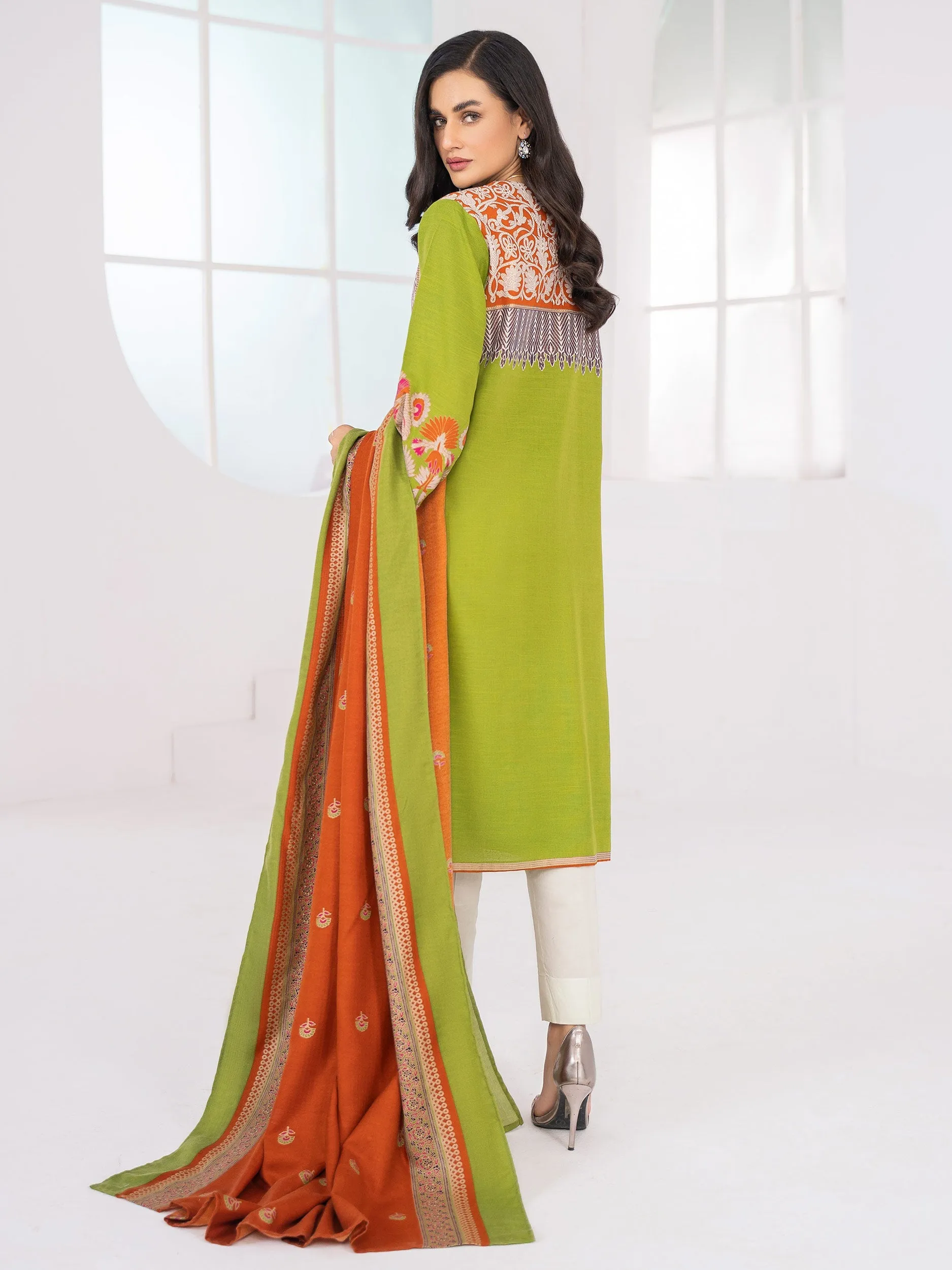 2 Piece Khaddar Suit-Pasted (Unstitched)