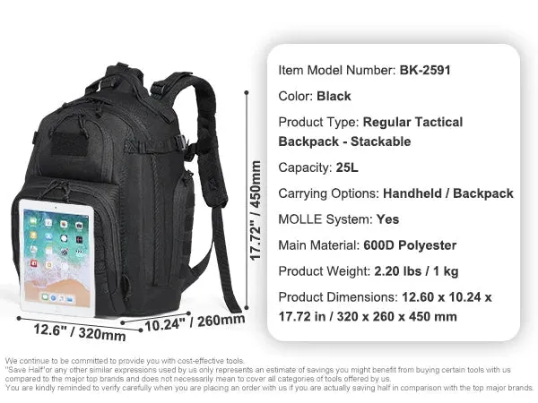 Backpack With Molle Design And Sponge Pad For Men And Women
