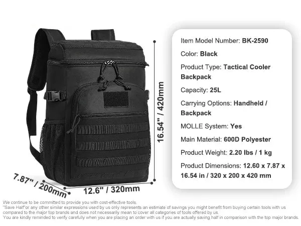 Backpack With Molle Design And Sponge Pad For Men And Women