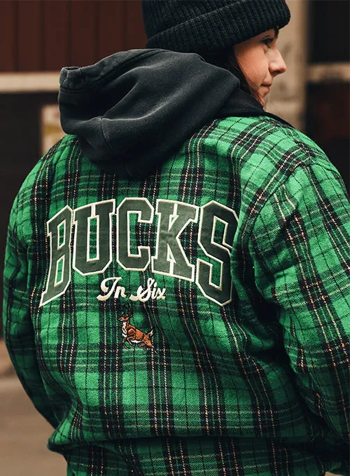 Bucks In Six x The Wild Collective Plaid Milwaukee Bucks Jacket
