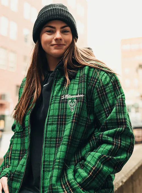 Bucks In Six x The Wild Collective Plaid Milwaukee Bucks Jacket