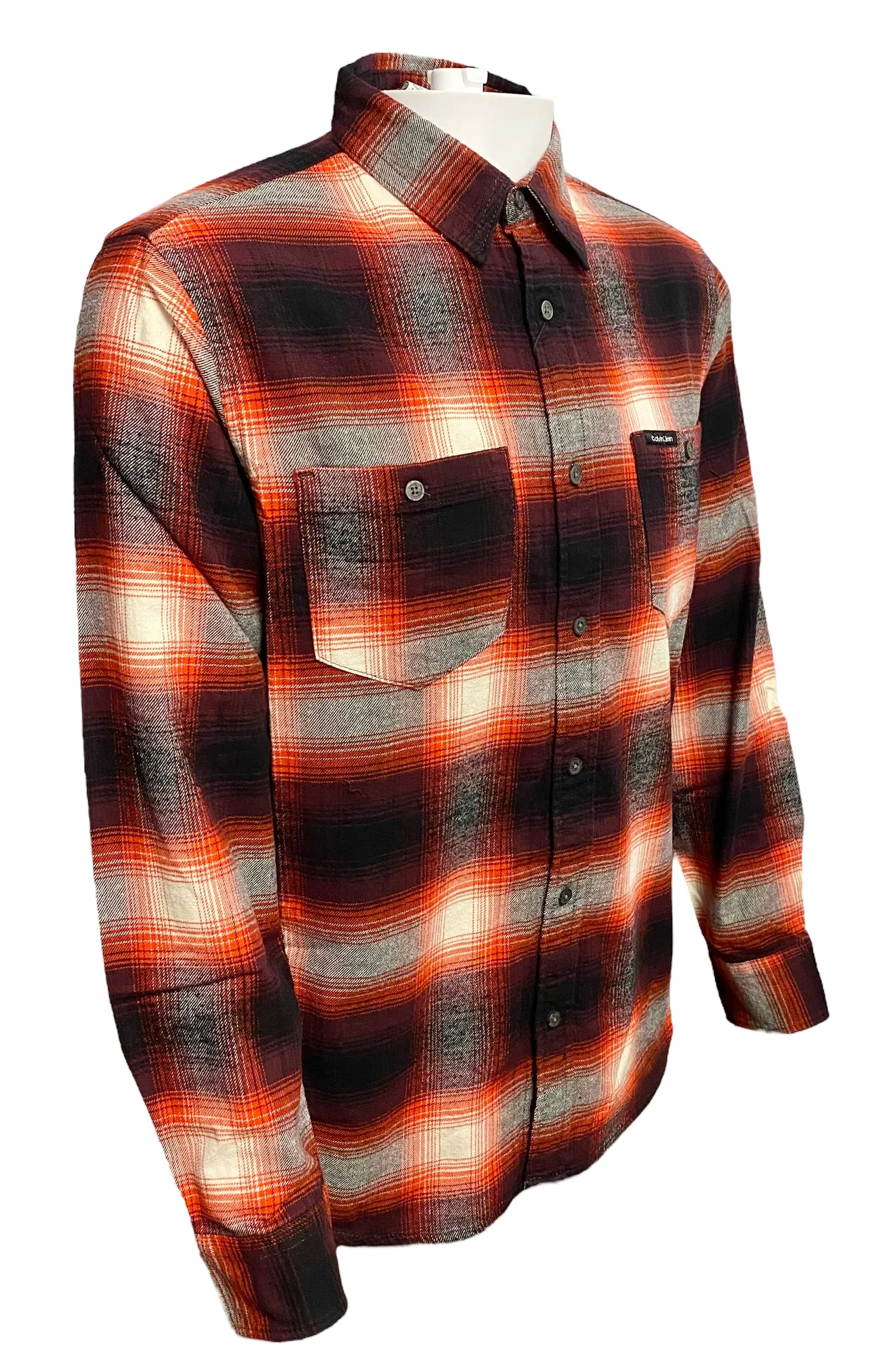 Calvin Klein Mens Button-Up Flannel Shirt - [40KC902-501] [40KC902-410]