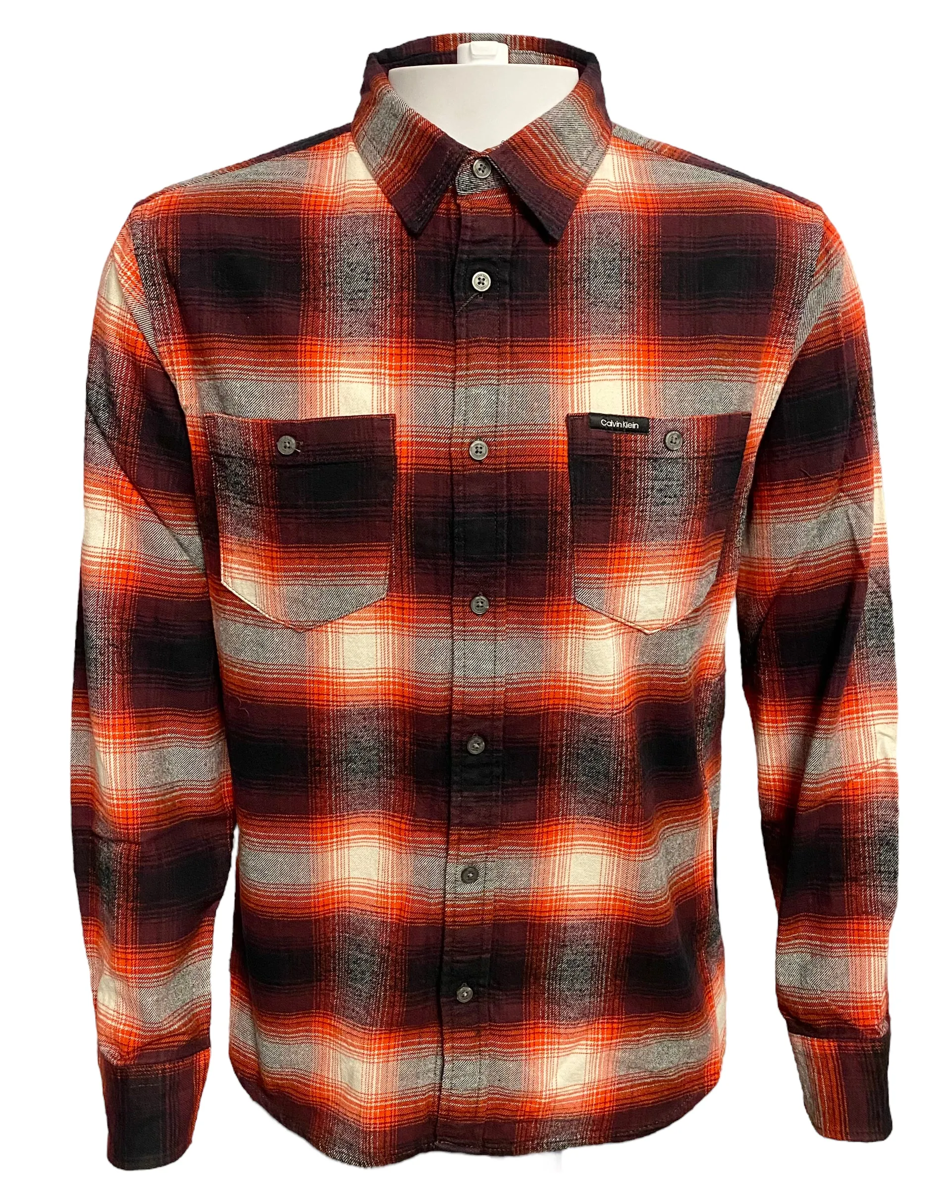 Calvin Klein Mens Button-Up Flannel Shirt - [40KC902-501] [40KC902-410]