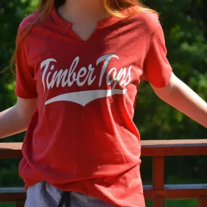 Camp Vintage Baseball Tee W/ V-Cut Neck