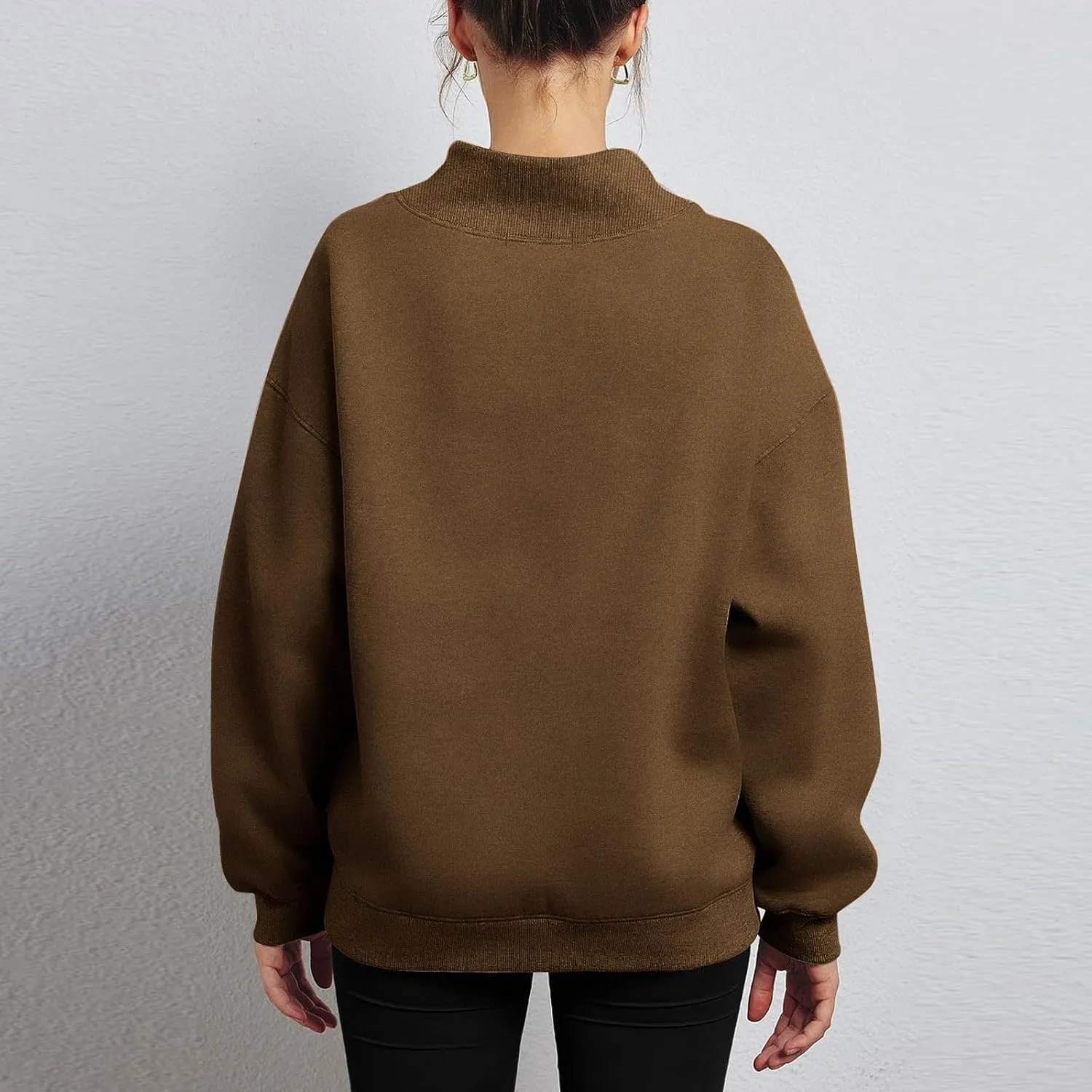 Ceboyel Fall Sweatshirts For Women 2023 Oversized Pullover Shirts High Neck Long Sleeve Tops Y2K Trendy Fashion Clothing