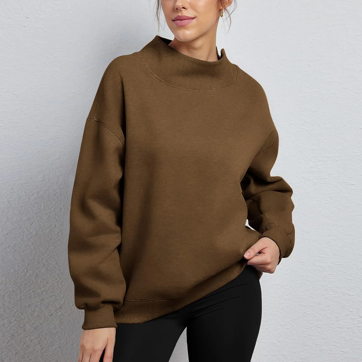 Ceboyel Fall Sweatshirts For Women 2023 Oversized Pullover Shirts High Neck Long Sleeve Tops Y2K Trendy Fashion Clothing
