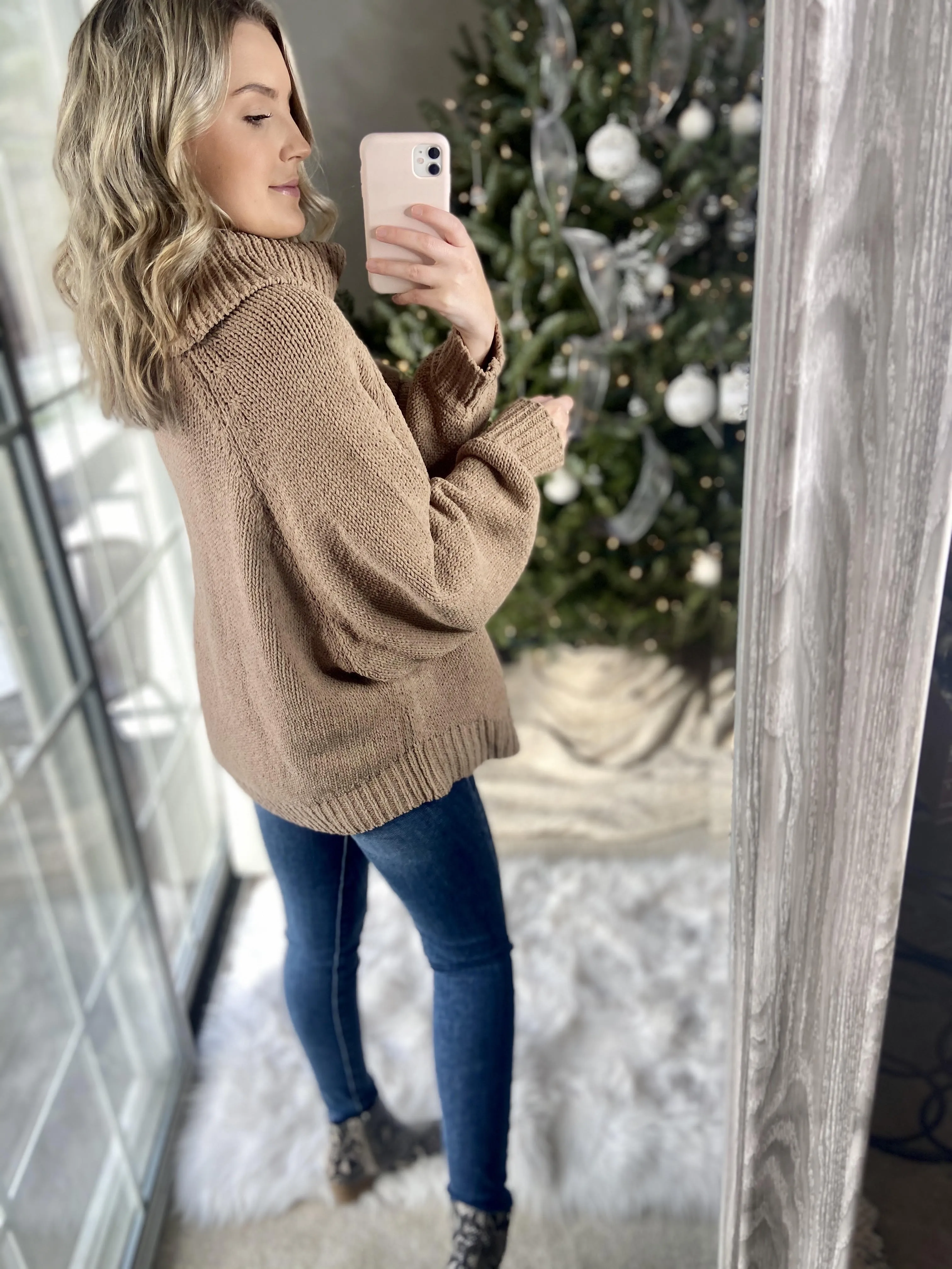 Chenille Cable Knit Turtleneck