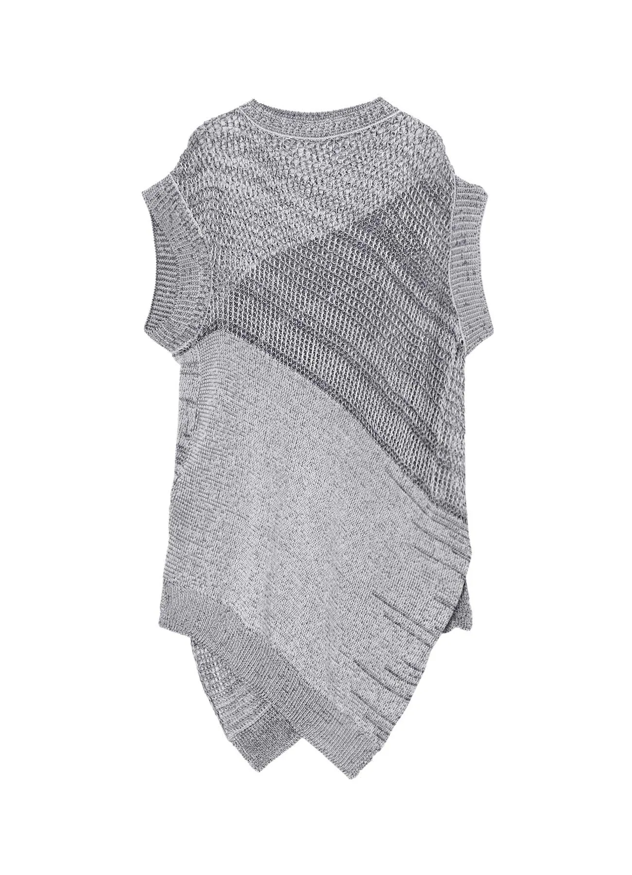 CODE YARN MESH LONG KNIT VEST
