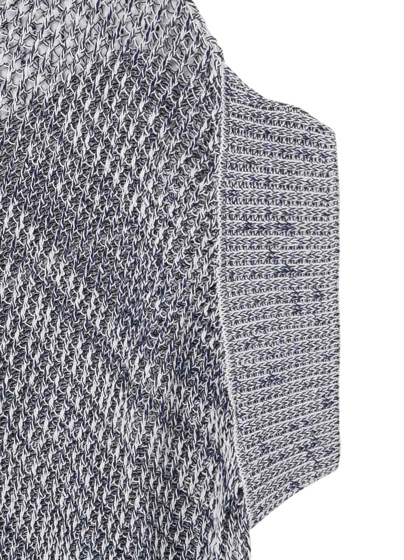 CODE YARN MESH LONG KNIT VEST