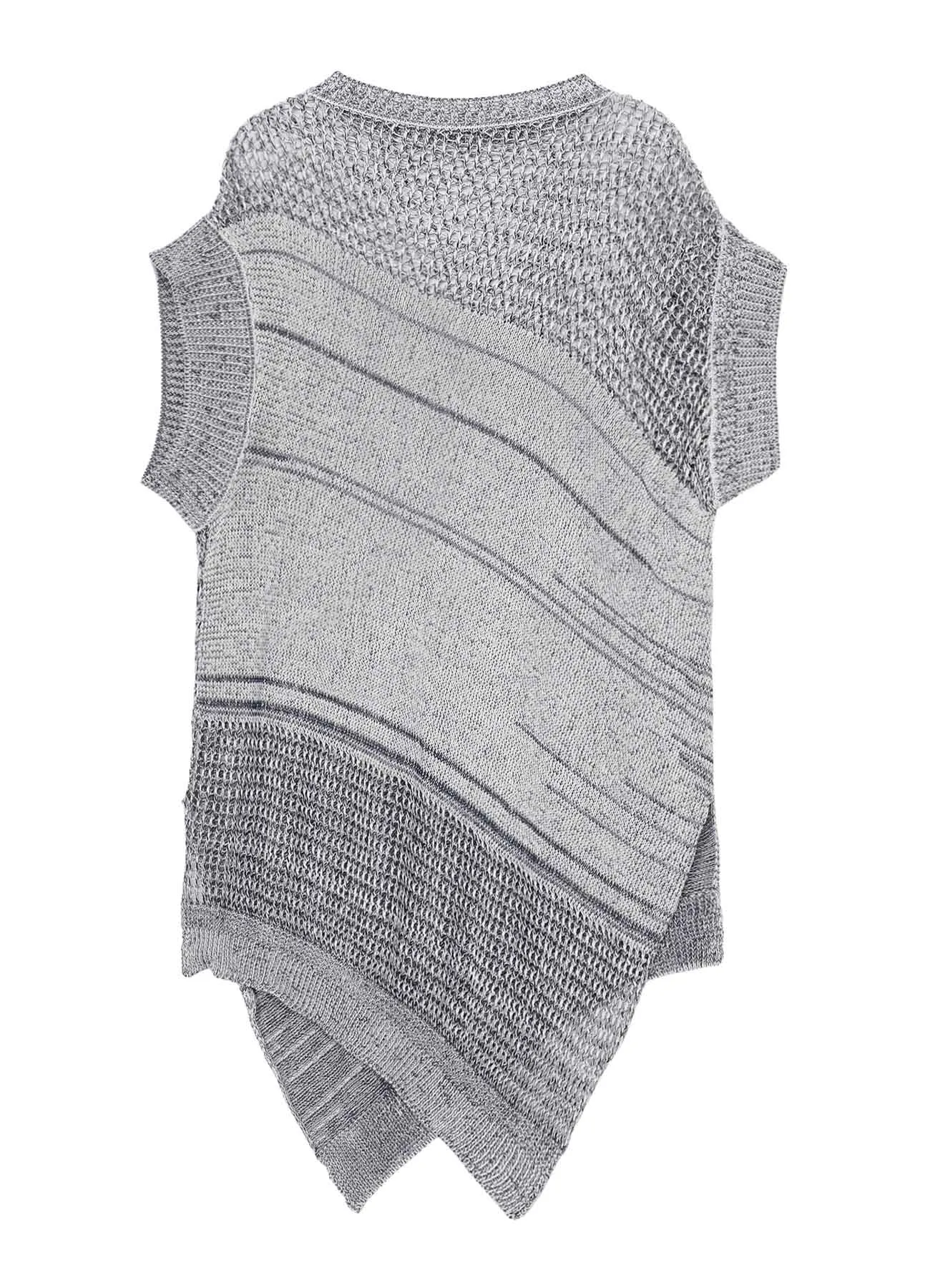CODE YARN MESH LONG KNIT VEST