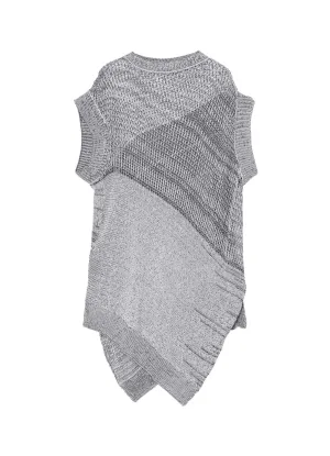 CODE YARN MESH LONG KNIT VEST
