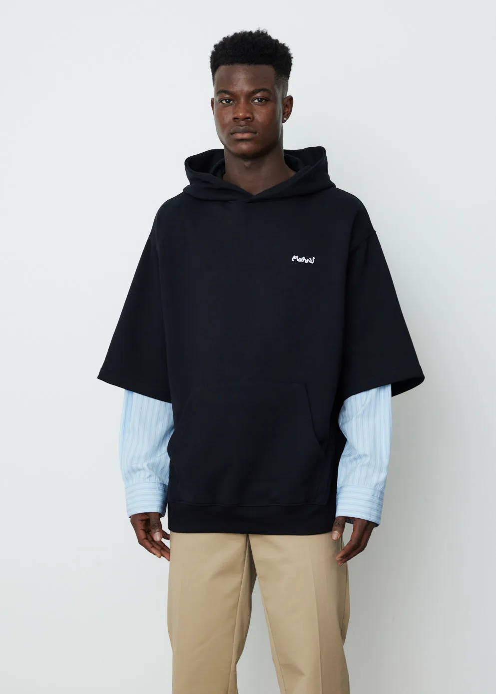 Double Layer Logo Hoodie