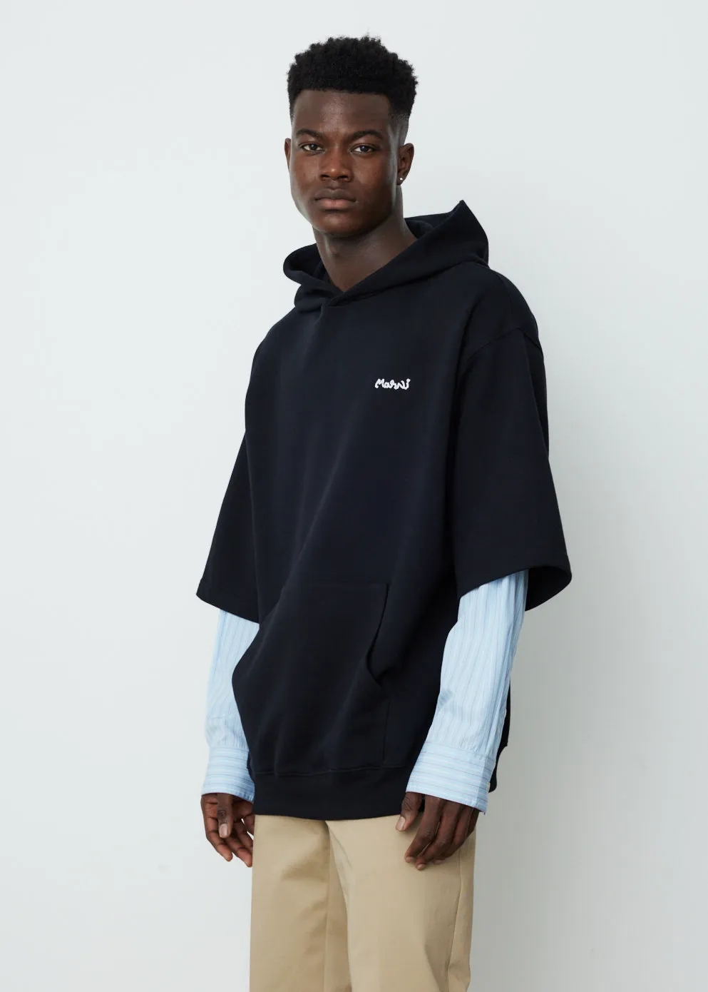 Double Layer Logo Hoodie