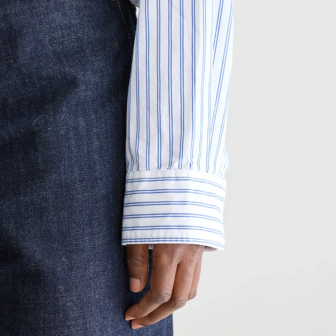 Graham Cropped Poplin Shirt (Iris Bloom   Natural)
