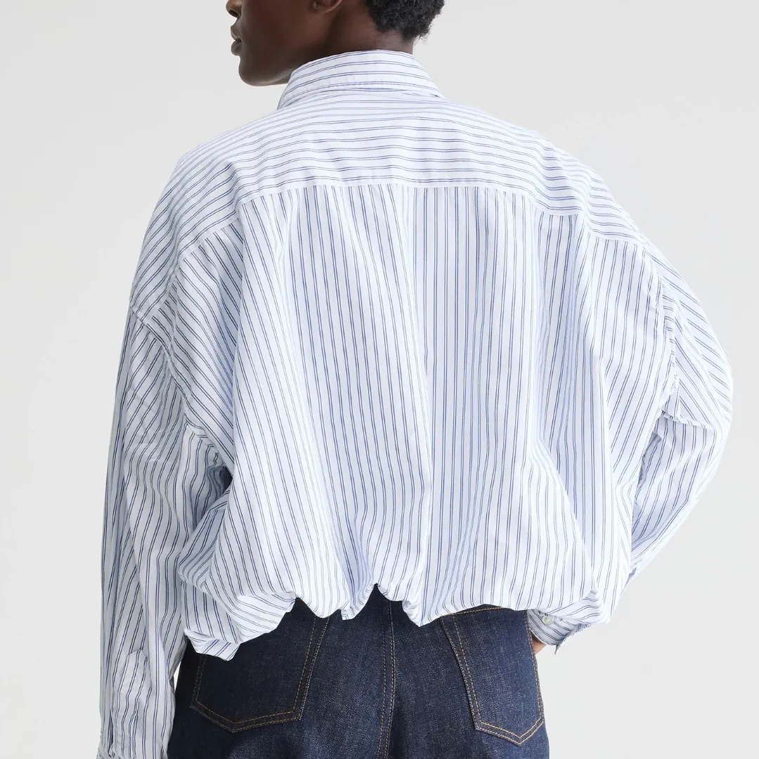 Graham Cropped Poplin Shirt (Iris Bloom   Natural)