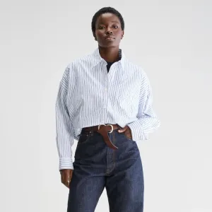Graham Cropped Poplin Shirt (Iris Bloom   Natural)
