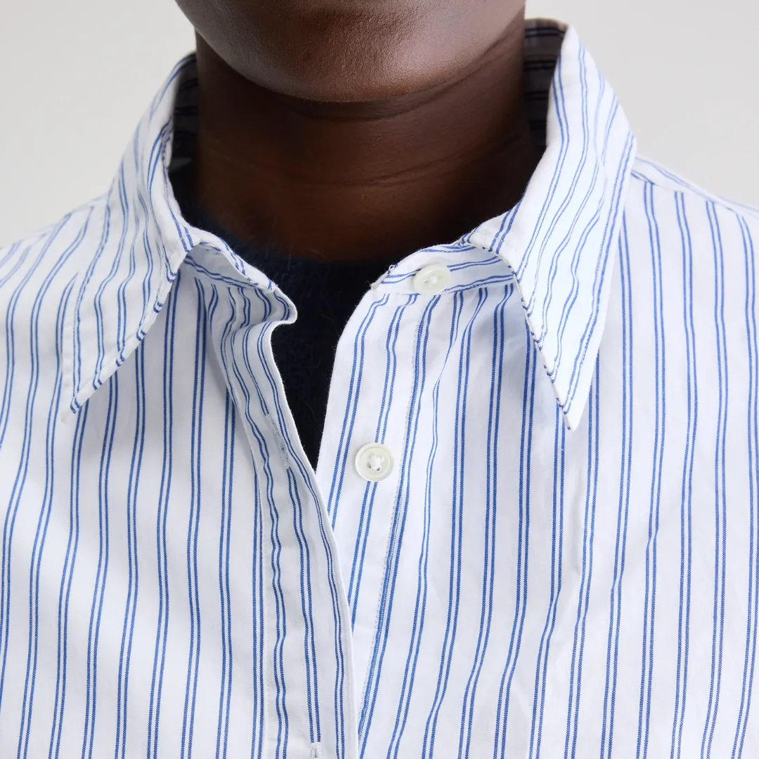 Graham Cropped Poplin Shirt (Iris Bloom   Natural)