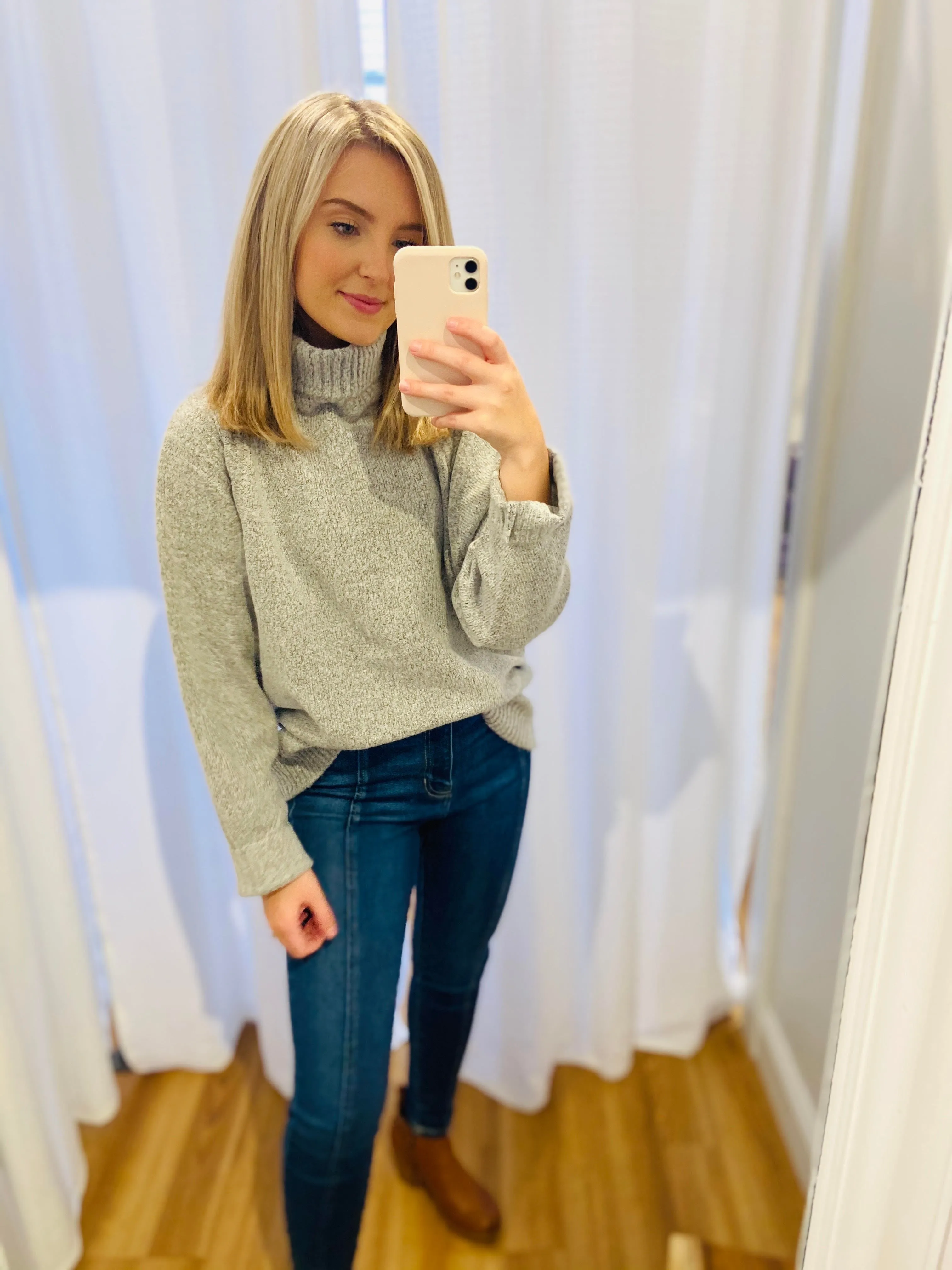 Heather Grey Turtleneck Knit