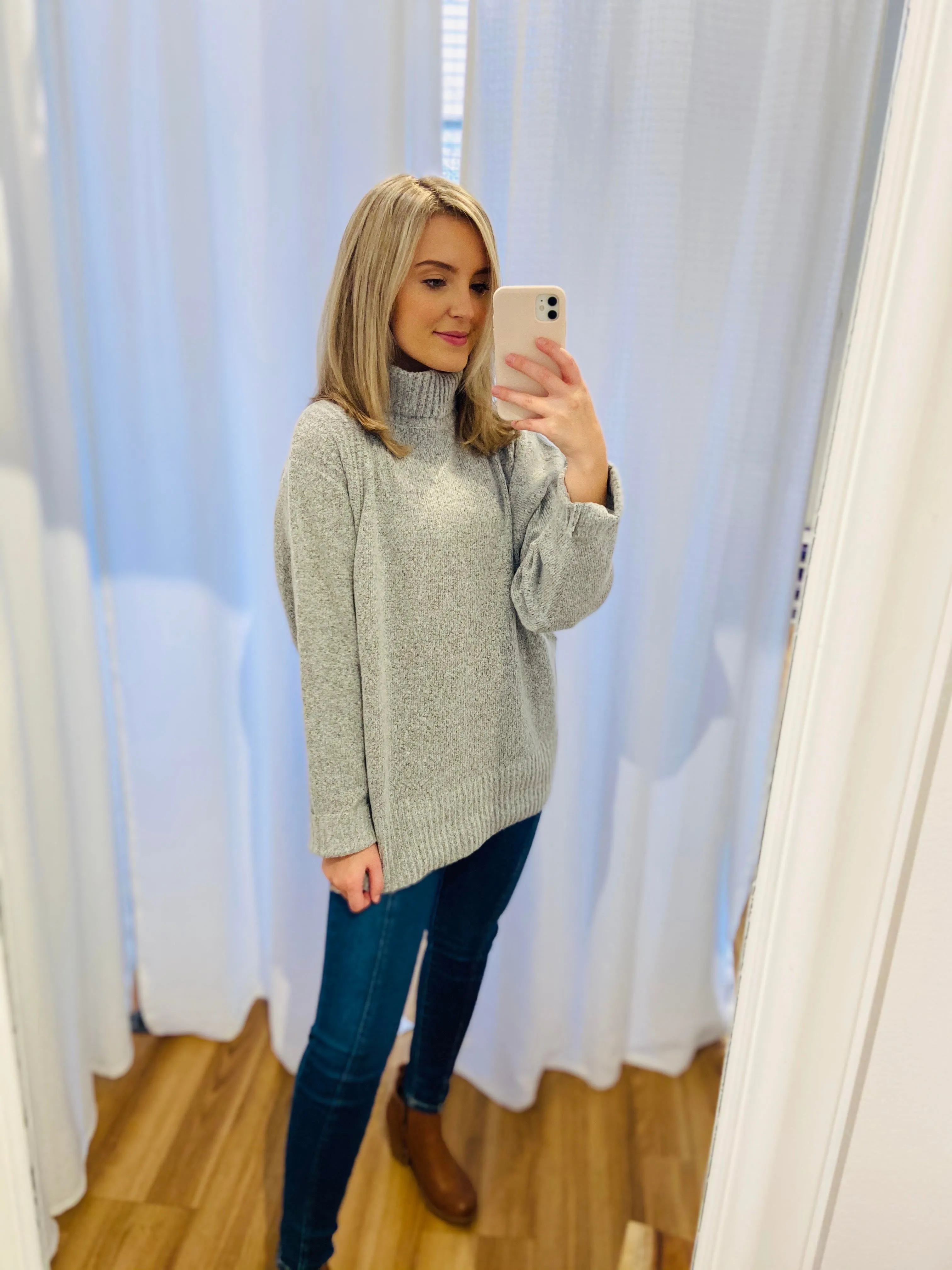 Heather Grey Turtleneck Knit