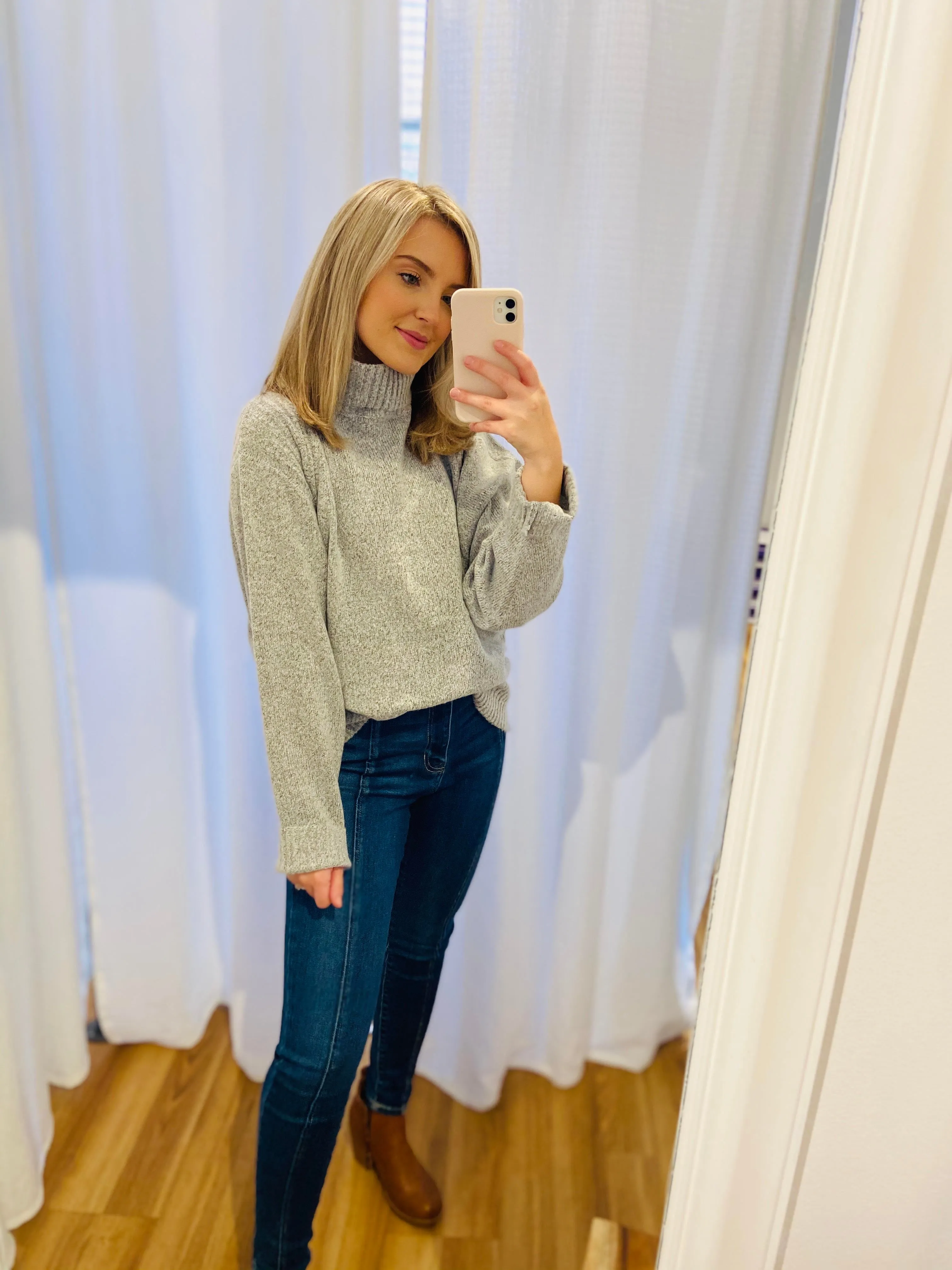 Heather Grey Turtleneck Knit