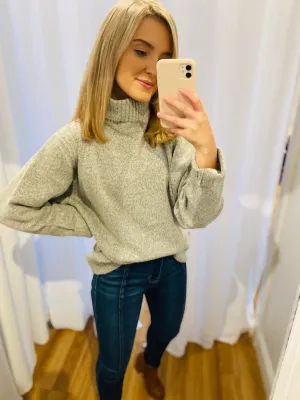 Heather Grey Turtleneck Knit