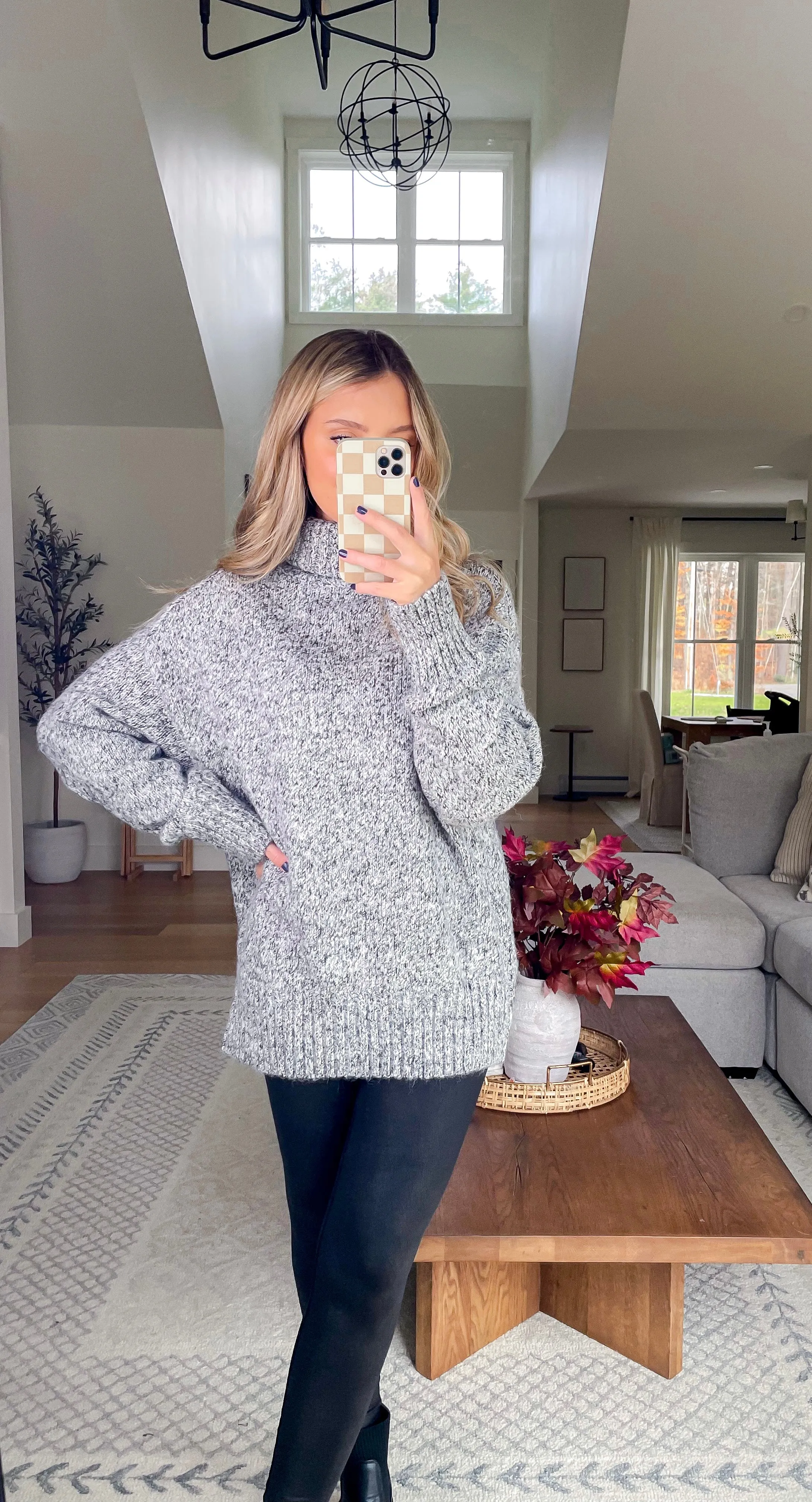 Homebound Heathered Turtleneck Knit