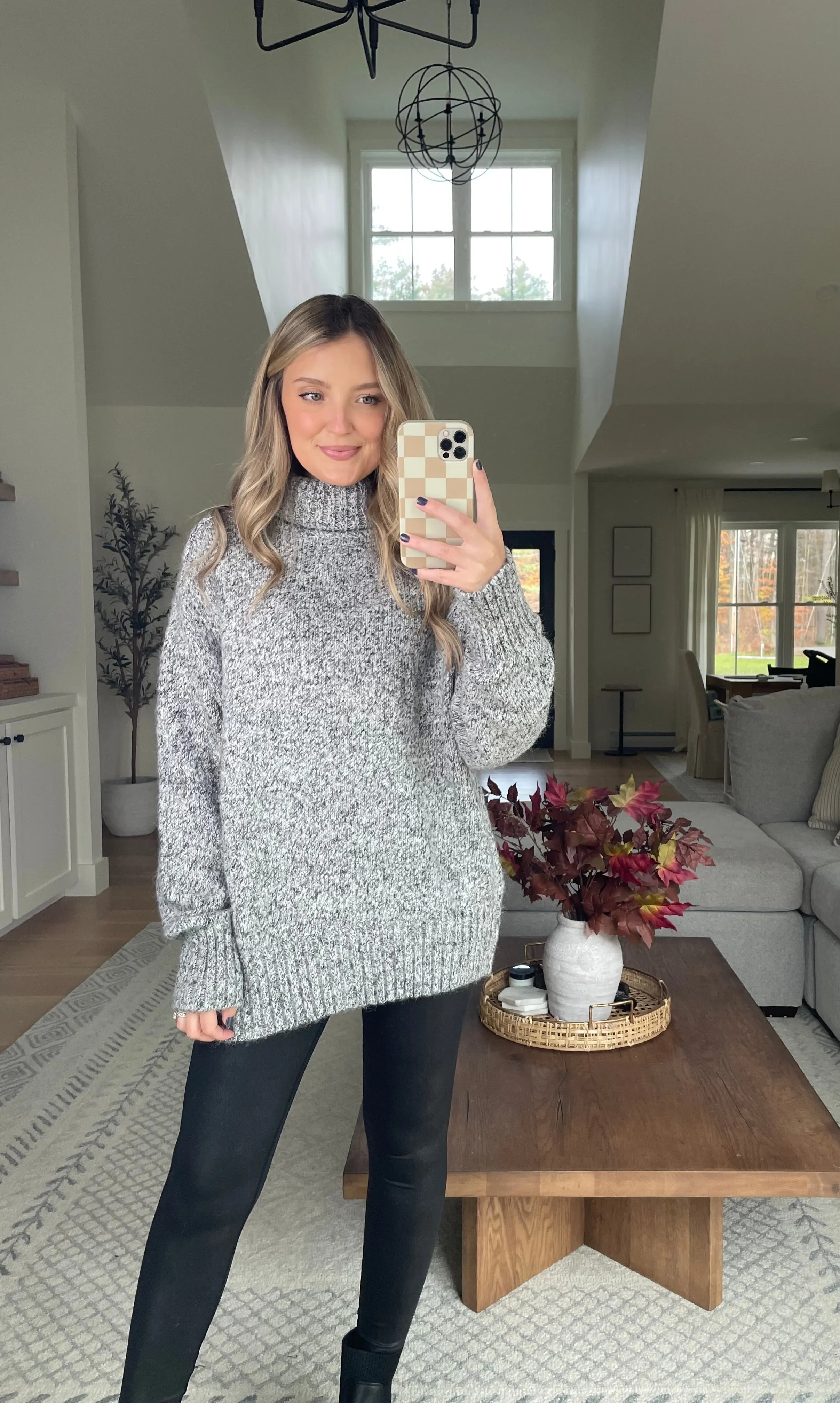 Homebound Heathered Turtleneck Knit
