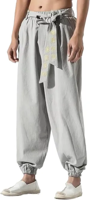 Japanese Casual Kimono Pants Loose Trousers Japan Men Traditional Harem Pants Male Embroidered Jogging Pants