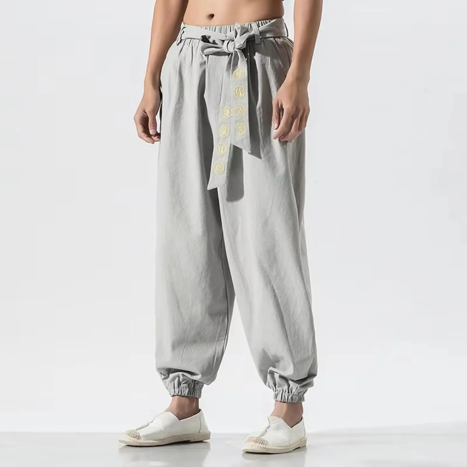 Japanese Casual Kimono Pants Loose Trousers Japan Men Traditional Harem Pants Male Embroidered Jogging Pants