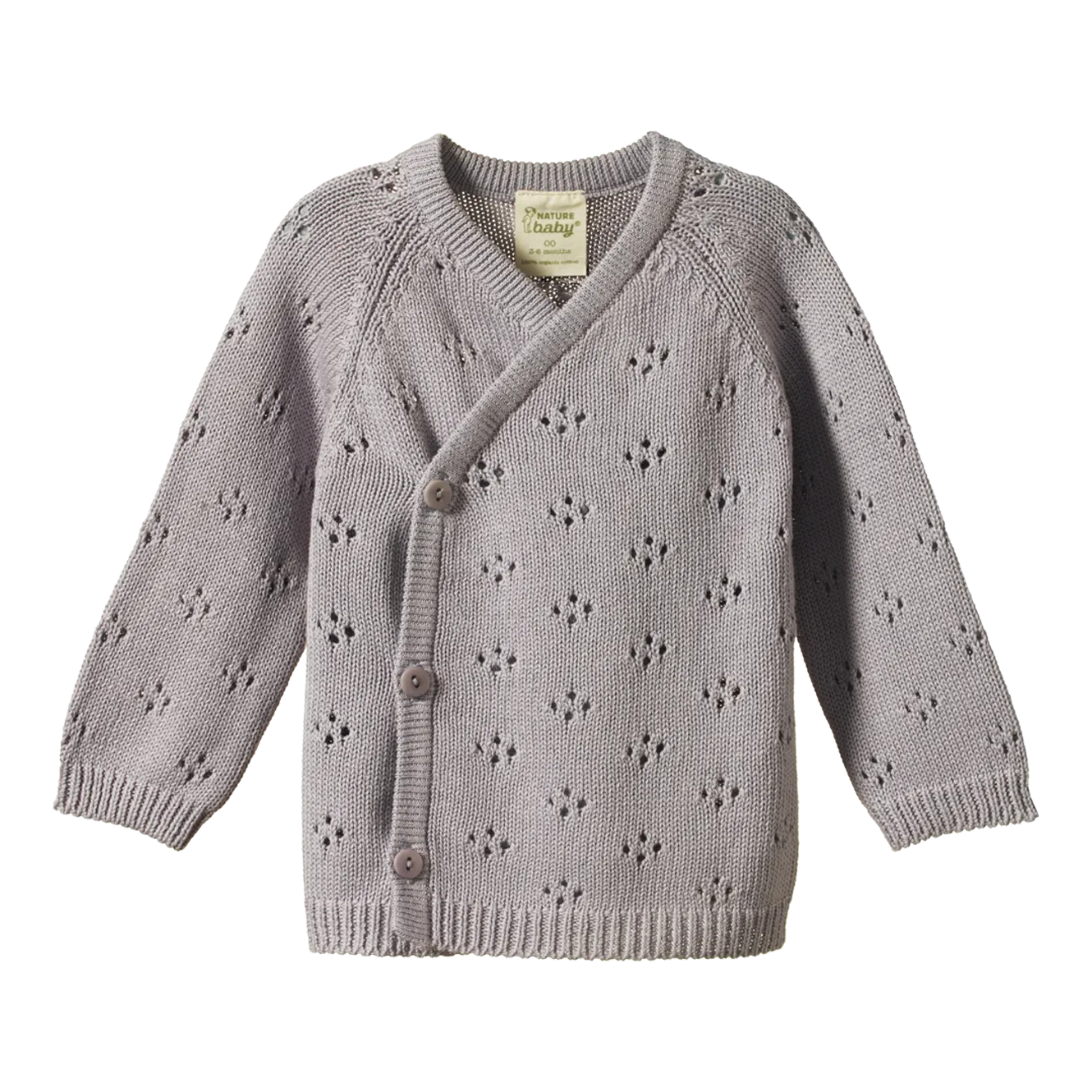 Nature Baby Honey Knit Cardigan - Lilac Pointelle