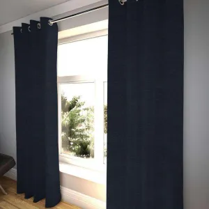 Plain Chenille Navy Blue Curtains