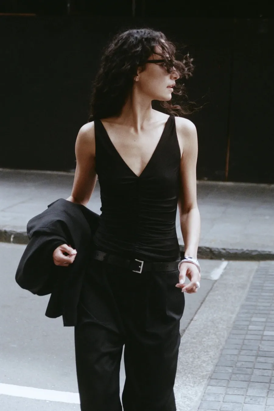 Ruched Top Black