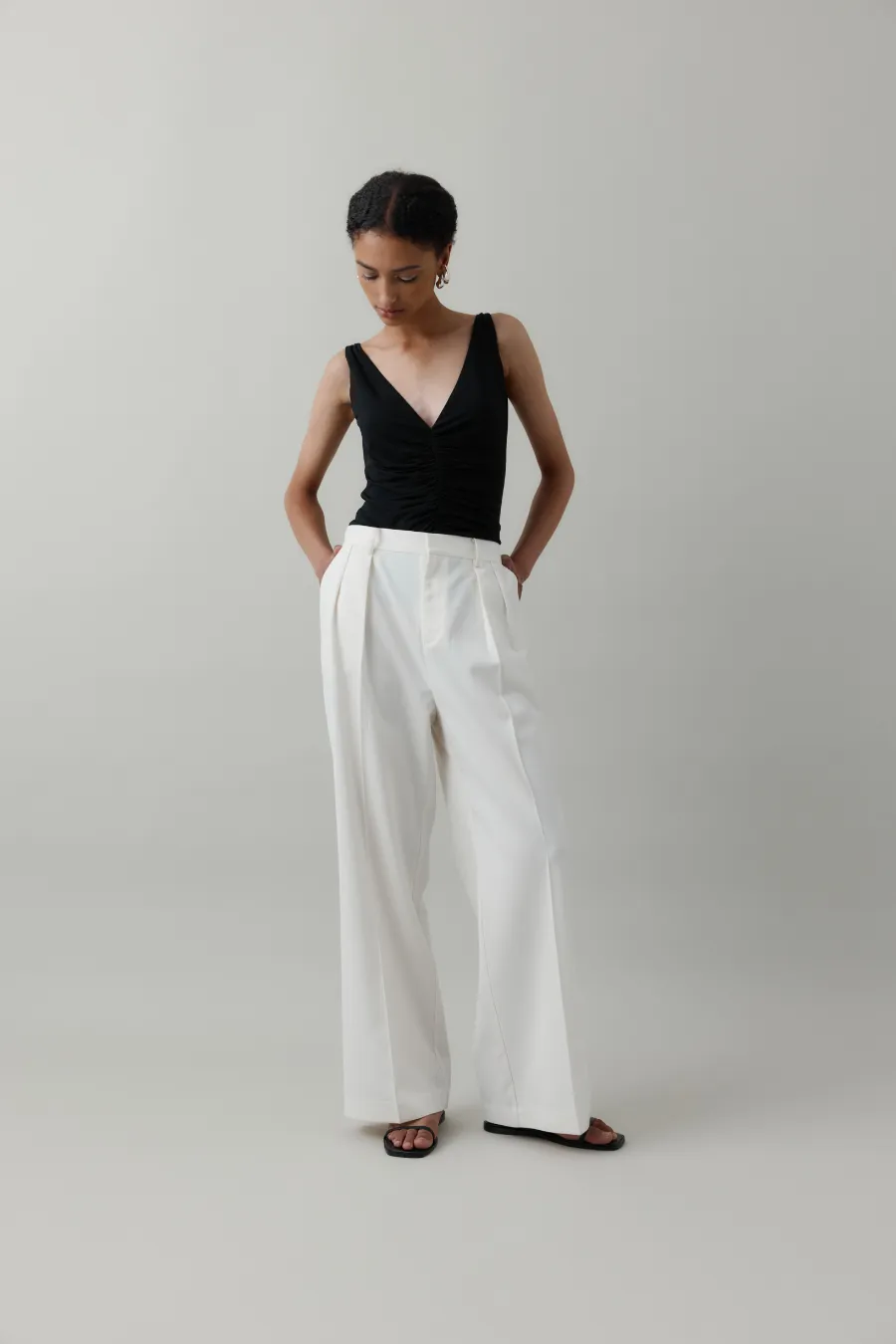 Ruched Top Black