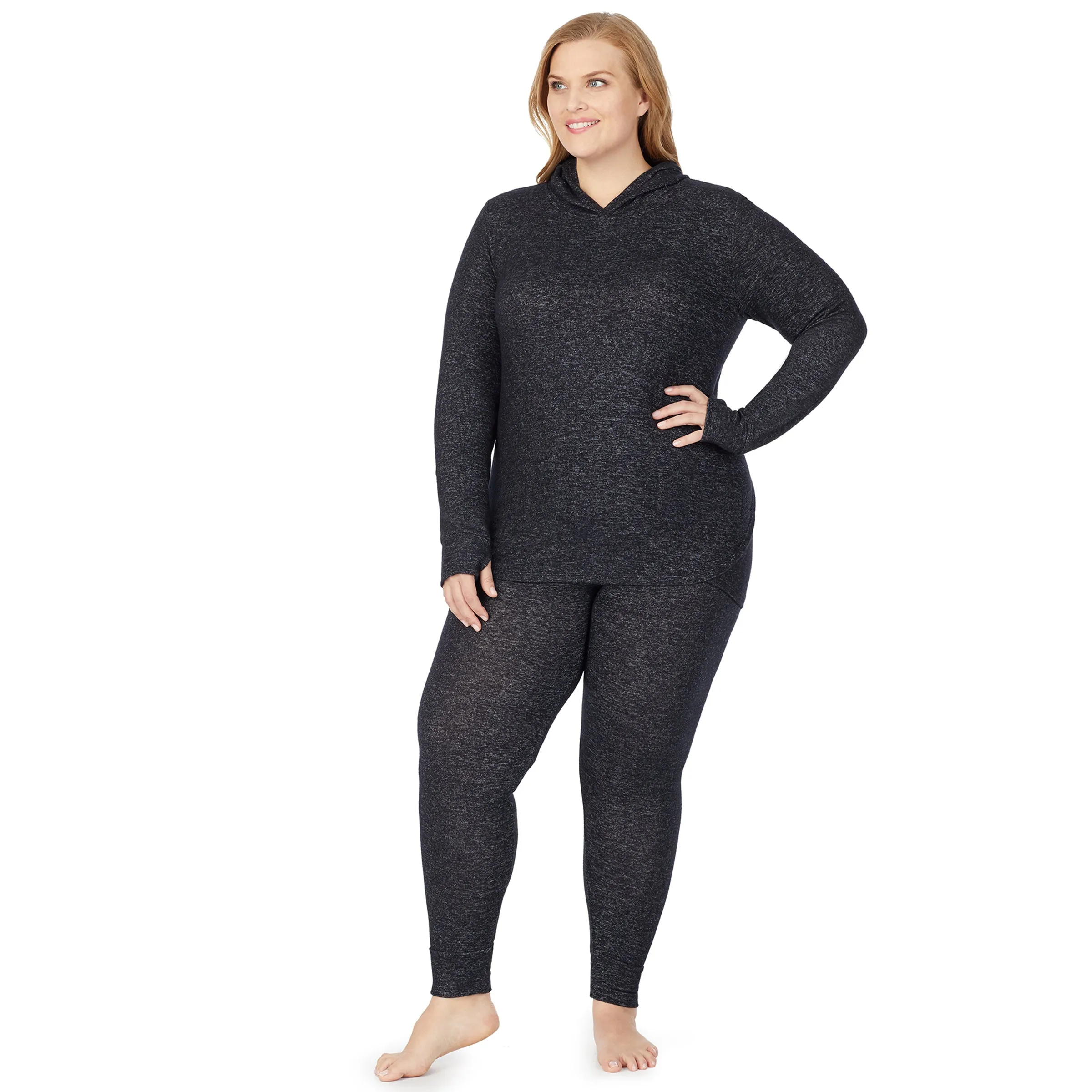 SoftKnit Long Sleeve Tunic Hoodie PLUS