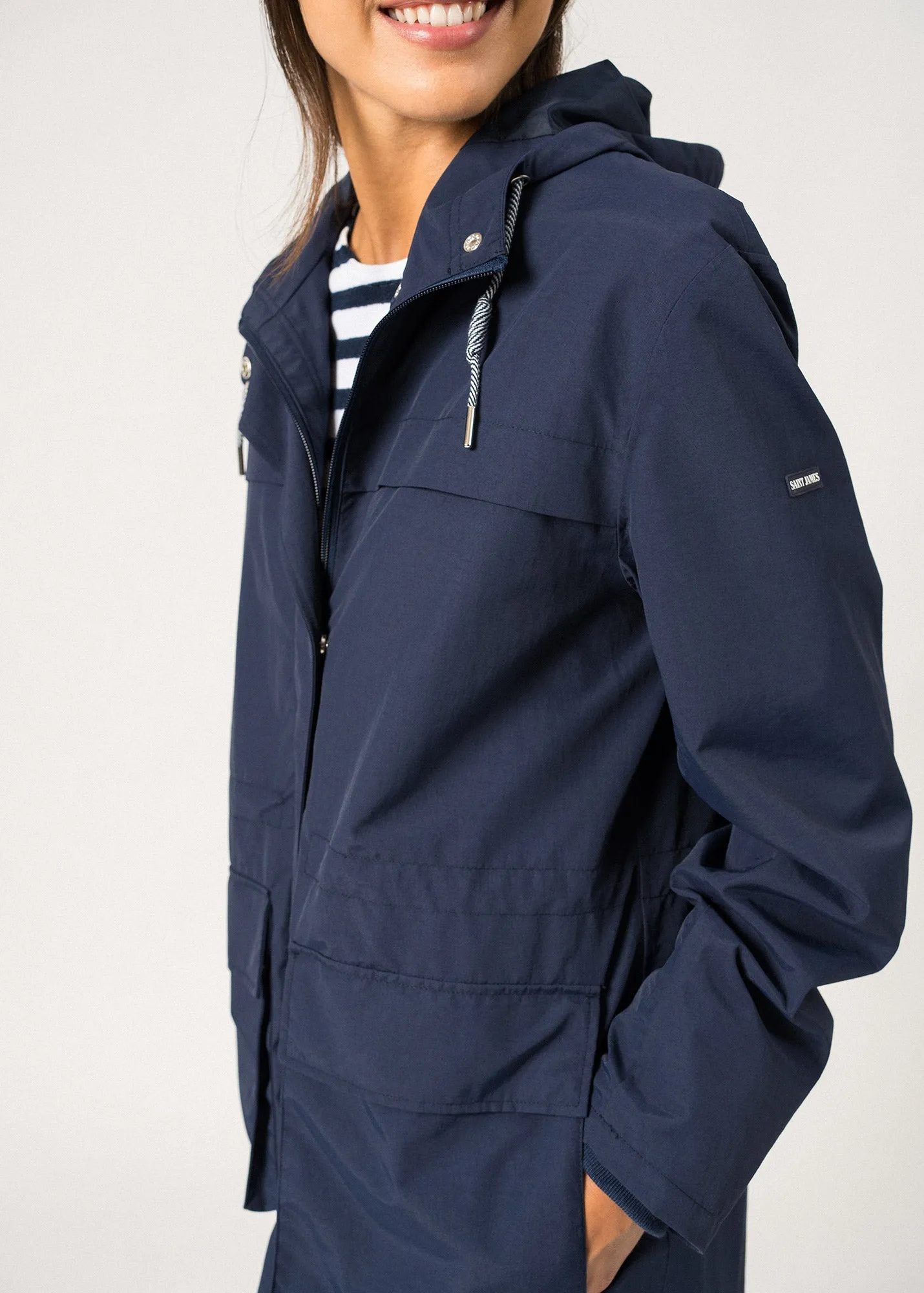 Ste Delphine Long Raincoat  hooded (MARINE)