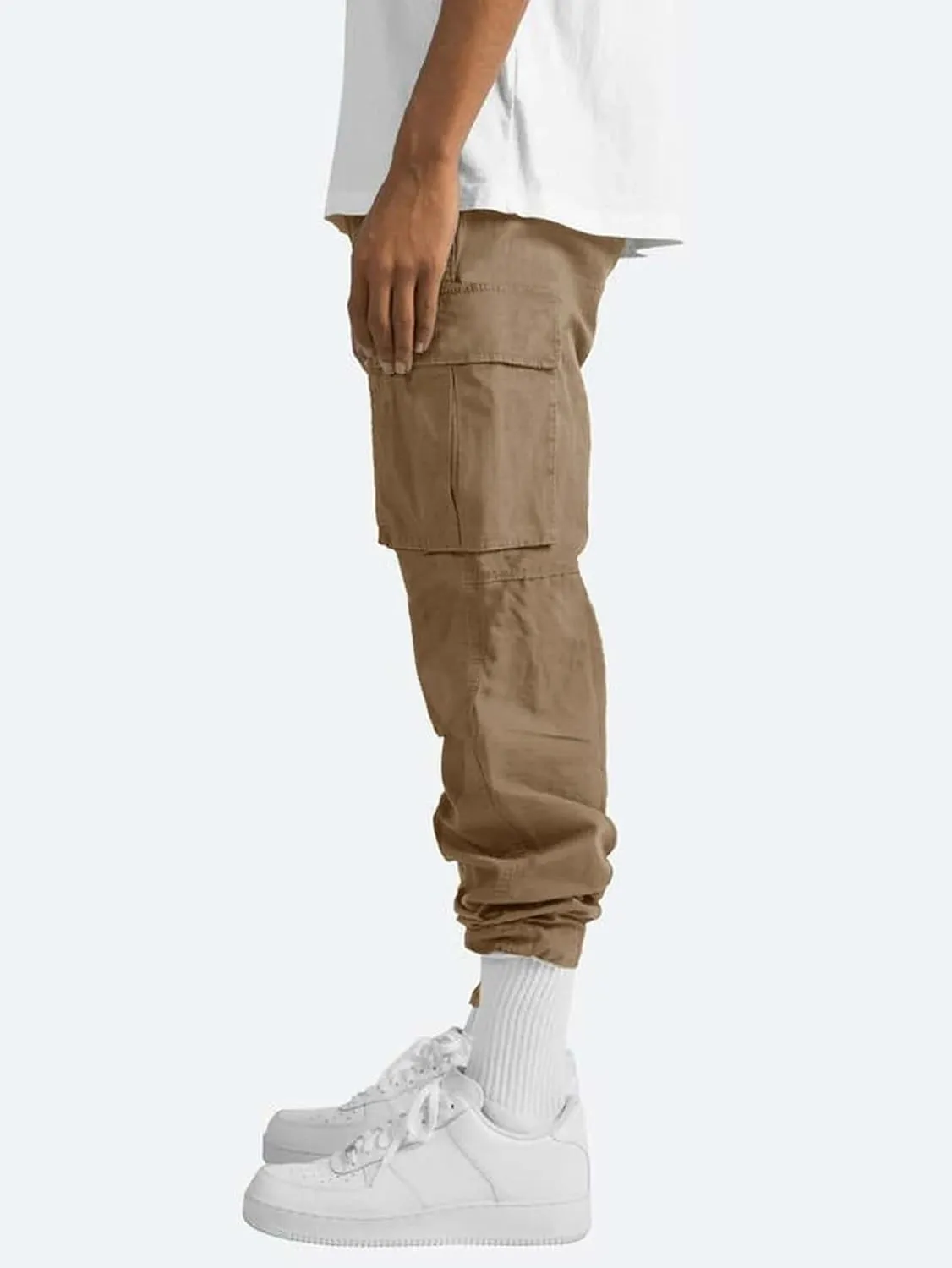 Thatrich Mens Cargo Pants Slim-Fit Casual Trousers Straight Leg Sweatpants Workout Running Pant Fall Sportswear for Jogging