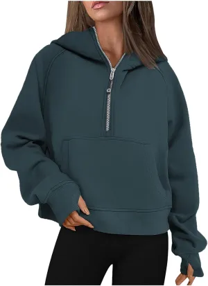 Womens Oversized High Neck Sweatshirt Zip Up Casual Long Sleeve Pullover Shirts Fall Winter Clothes Preppy Clothes